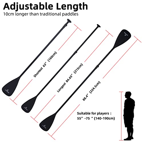 LEDONNE SUP Paddle 4-Piece Adjustable Kayak Paddle Floating Lightweight Paddle Board Oar with Aluminum Alloy Shaft and 2 Nylon Blades Best Price Based on Our 3 Million Sets Per Year 500 bought monthly