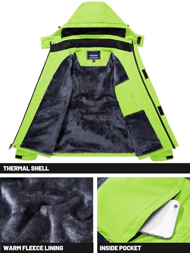 TACVASEN Men's Winter Skiing Jackets Waterproof Fleece Coats Insulated Thermal Snowboard Jacket Parka Raincoat w Hood