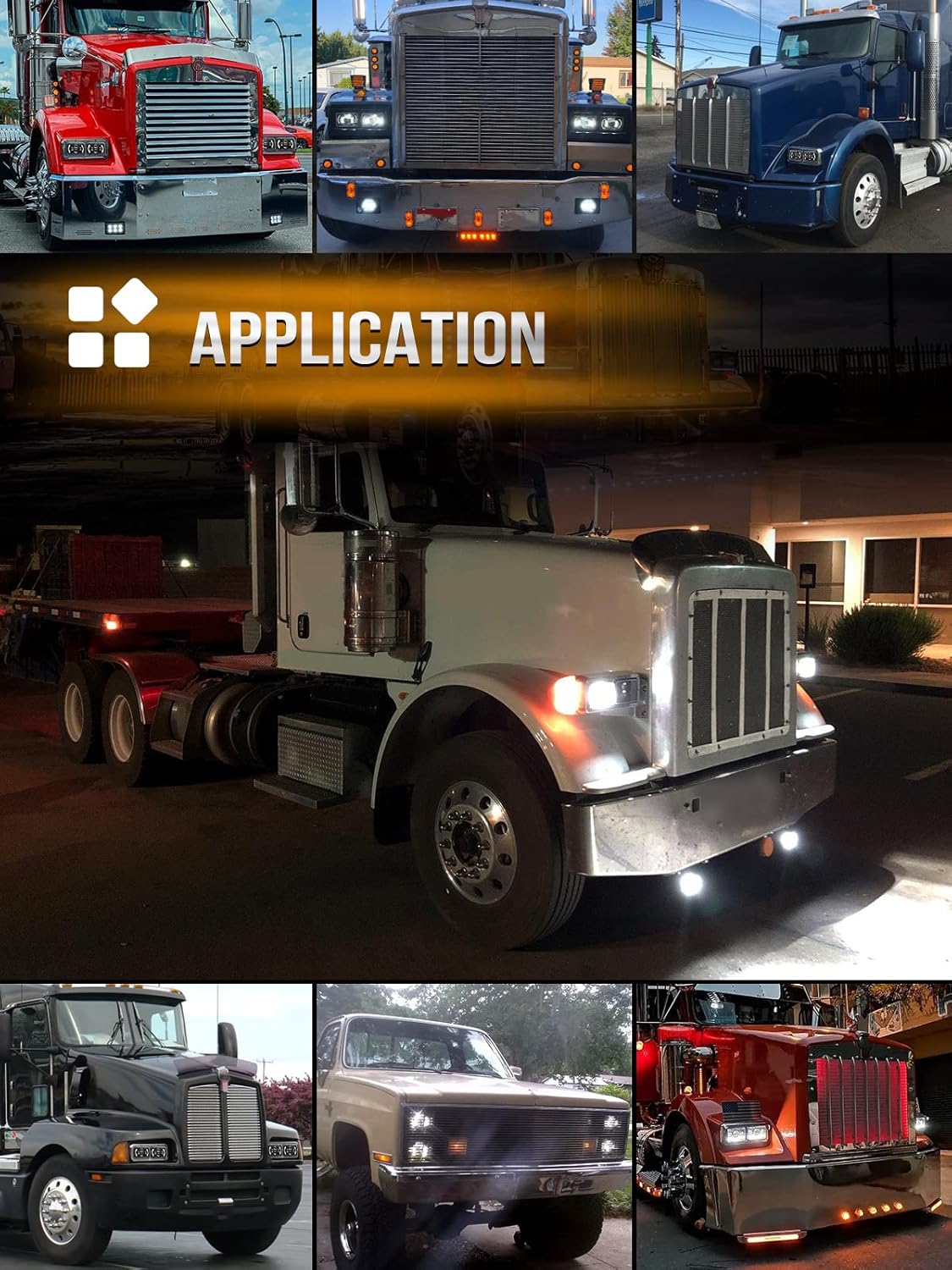 CO LIGHT 4x6 Headlights Led Sealed Beam Headlight Conversion White&Amber DRL H4651 H4652 H4656 H4666 Chrome Crystal Square Sealed beam Headlights Car Truck Conversion