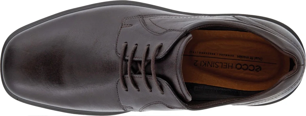 ECCO Men's Helsinki 2.0 Plain Toe Tie Mocha Leather - 500164-02178