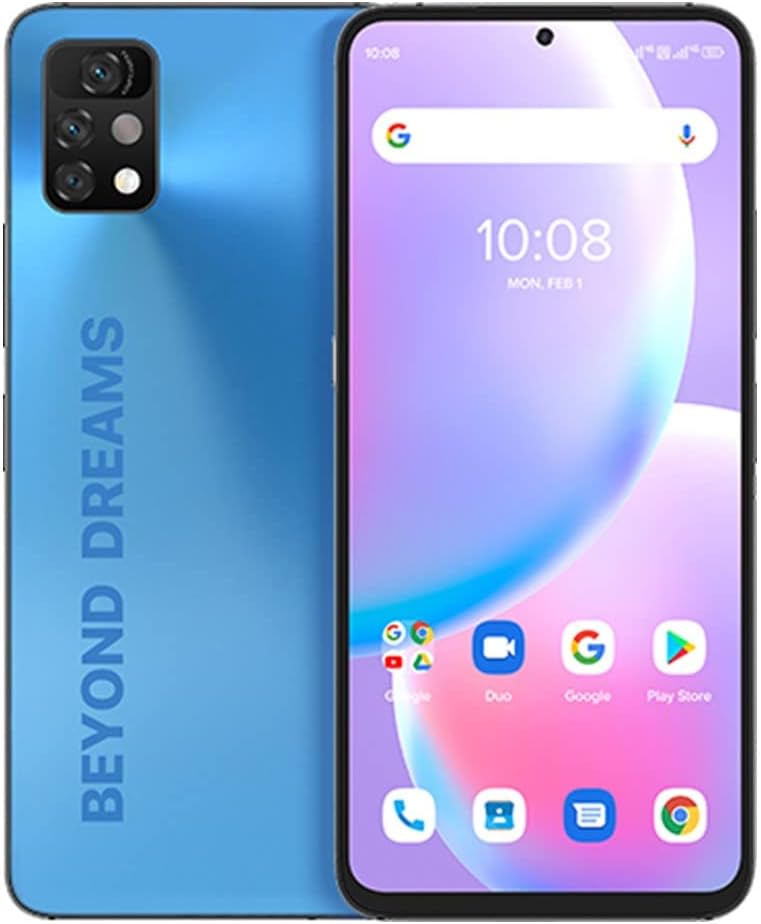 UMIDIGI A11 Pro Max (128GB, 4GB) 6.8 FHD+, G80 Gaming Processor, Dual SIM GSM Unlocked 4G LTE (T-Mobile, AT&T, Global) International Model (Fast Car Charger Bundle, Mist Blue)