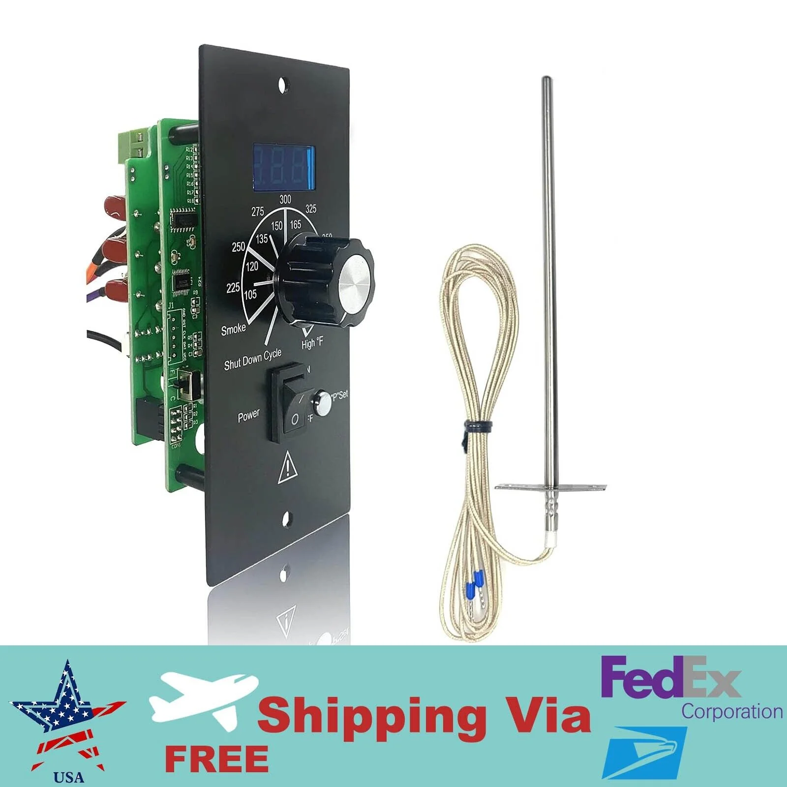 Meatender PID Digital Elite Controller Replacement (Item#236) for Traeger Pellet Grill with 1 RTD Sensor