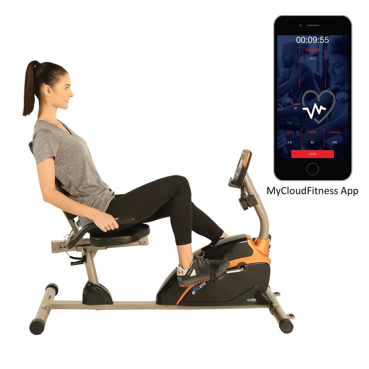 Exerpeutic High-Capacity Recumbent Bike with Bluetooth