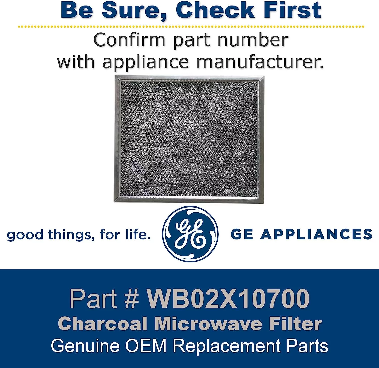 General Electric WB02X10700 Microwave Charcoal Filter