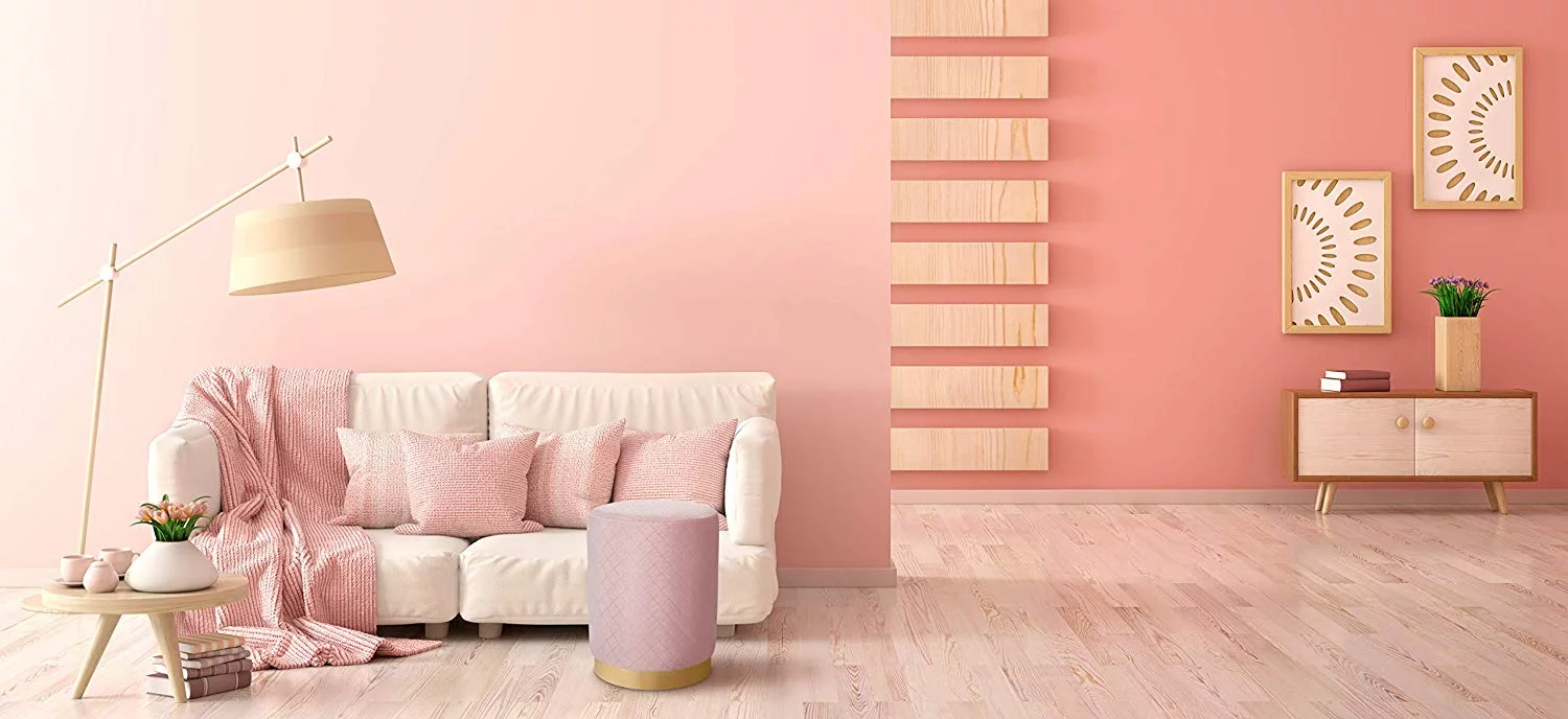 BirdRock Home Round Velvet Ottoman Foot Stool - Pink