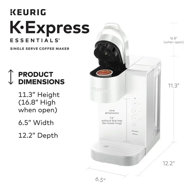 KeurigK K-Express Essentials Single Serve K-Cup Pod Coffee Maker, Fast & Fresg-Brewed & Travel Mug Friendly & 36oz Removable Reservoir (Black), Compact