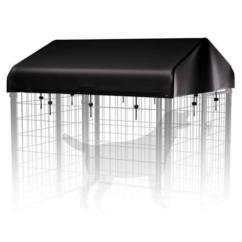 PawGiant Outdoor Dog Kennel Cover Replacement, 420D Waterproof UV-Resistant Cover for 8x4 ft Large Dog Enclosure