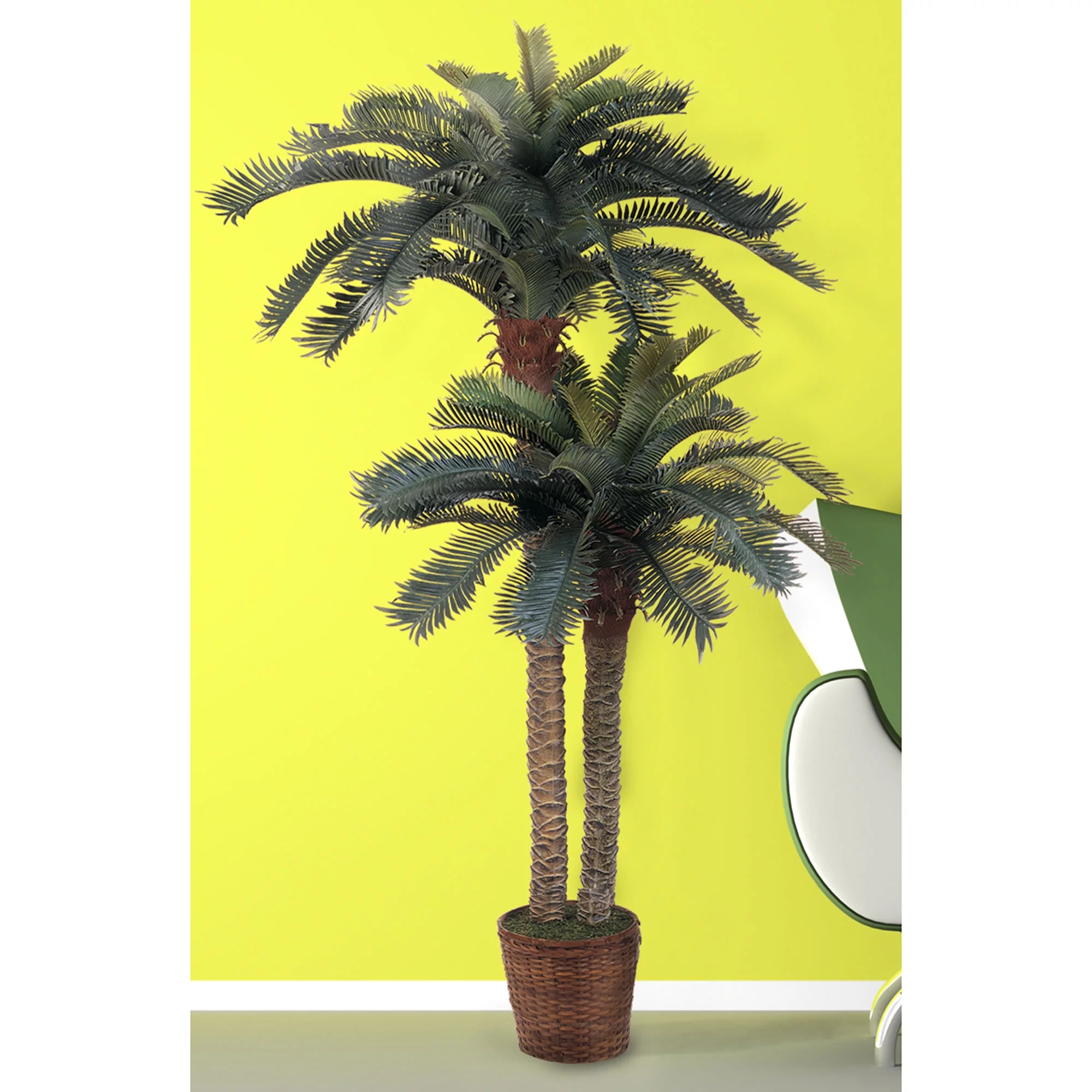 Nearly Natural 6ft. & 4ft. Double Sago Palm Potted Artificial Tree