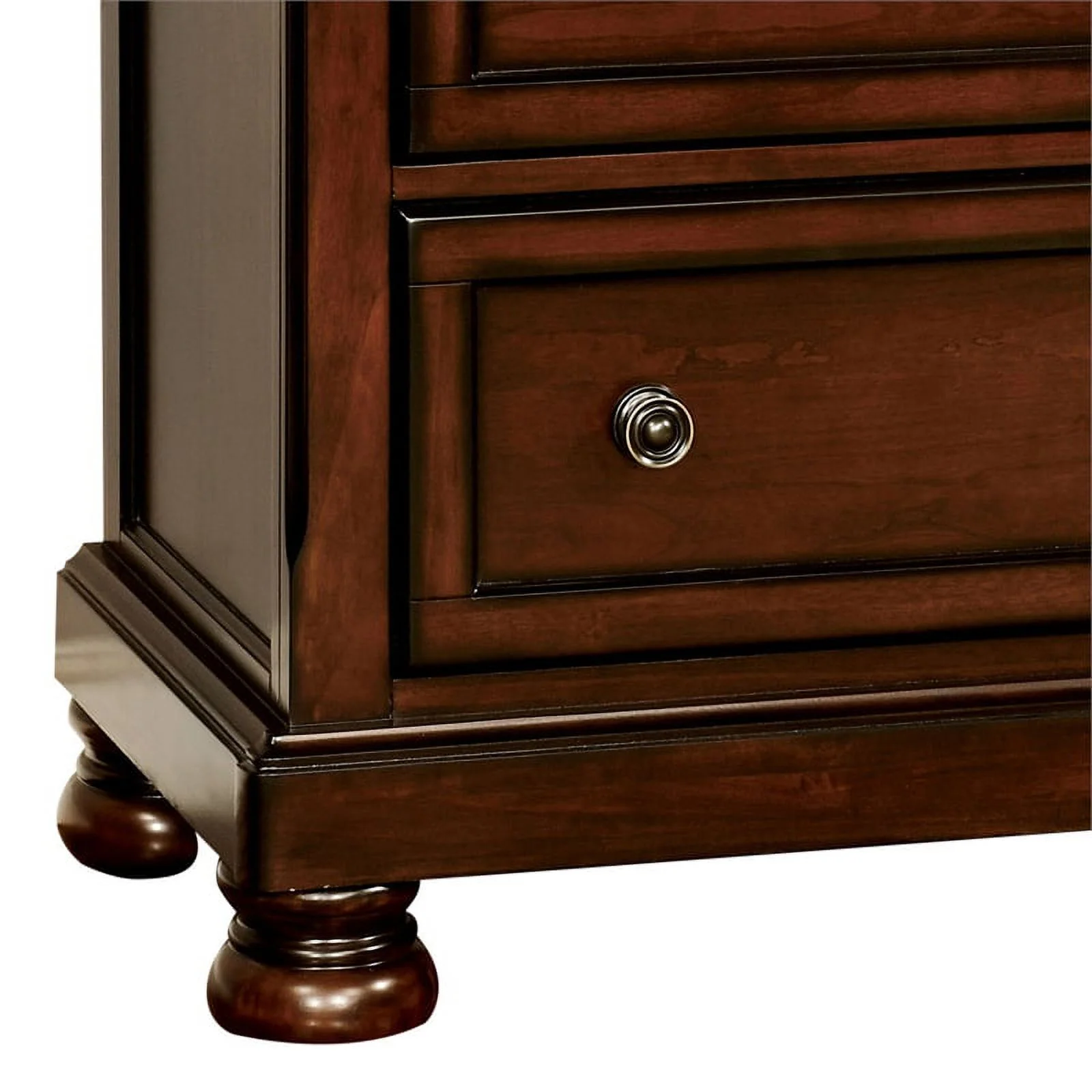 Furniture of America Caiden 2-Drawer Wood Media Chest in Dark Cherry