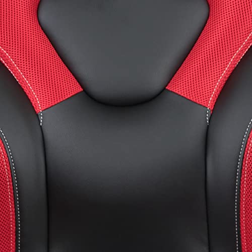 Flash Furniture X10 High-Back LeatherSoft Racing Style Gaming Chair with Flip-Up Arms, Ergonomic Padded Swivel Computer Chair, Blue/Black