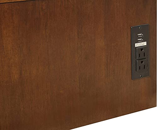 Emurphybed Paradiseo Murphy Cabinet Chest Bed with Charging Station 8 Inch, Queen (Tobacco)