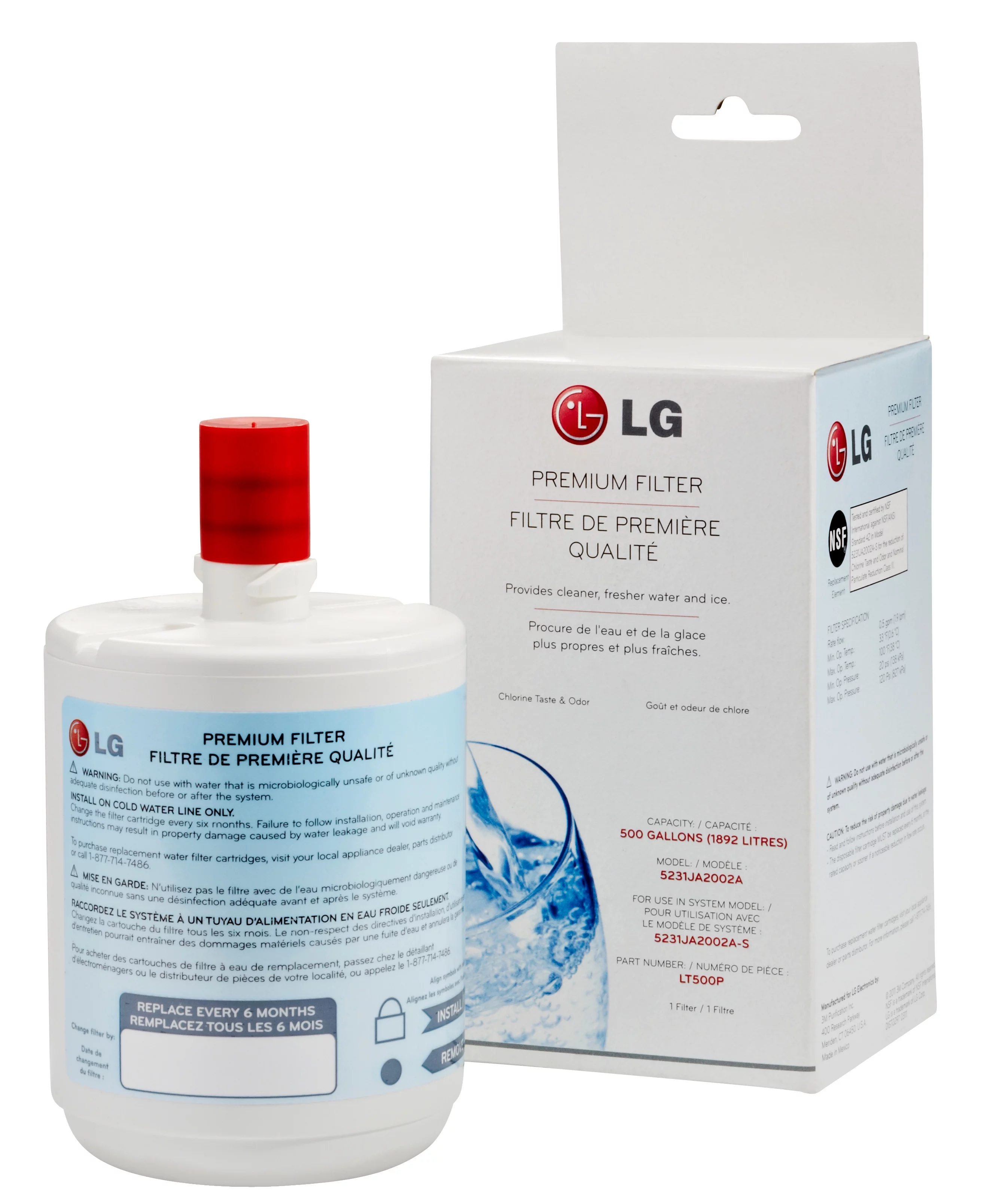 LG LT500PC 500-Gallon Water Filter for Select LG Refrigerators