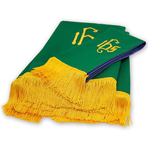 GraduatePro Set of 3 Reversible Parament Set Red White with Embroidered Gold Latin Cross