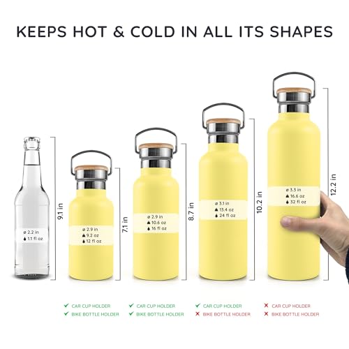 Bambaw 32 oz Water Bottle | Insulated Water Bottles | Water Bottle Stainless Steel | Insulated Travel Water Bottle | Insulated Water Bottle | Stainless Steel Water Bottles | 1 Liter Water Bottles