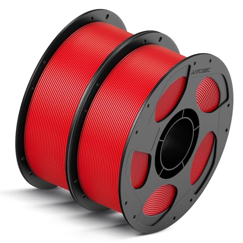 ANYCUBIC High Speed 3D Printer Filament 1.75mm Bundle, Rapid PLA Filament with High Prints Quality, Dimensional Accuracy +/- 0.02mm, Print with Most FDM 3D Printers, 1KG Spool, 2KG Blue + Bright Red