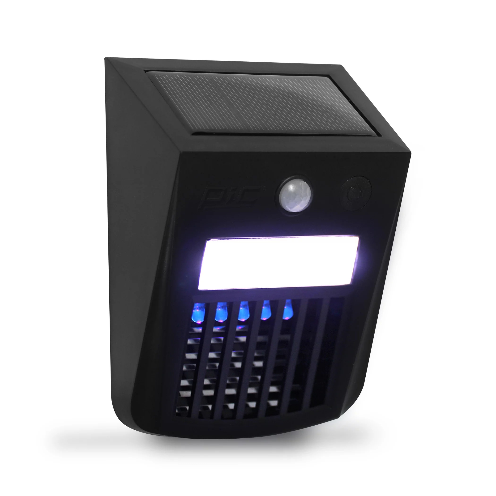 PIC Outdoor Solar Powered Motion LED and Bug & Flying Insects Zapper, Black