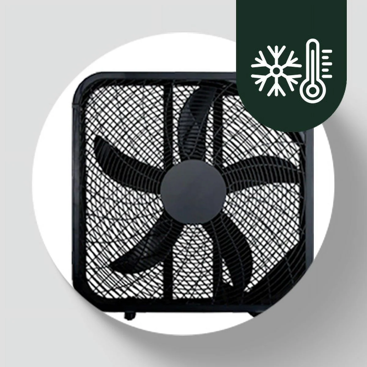 Midea International Efficient Compact Lightweight 3 Speed 20 Inch Box Fan, Black