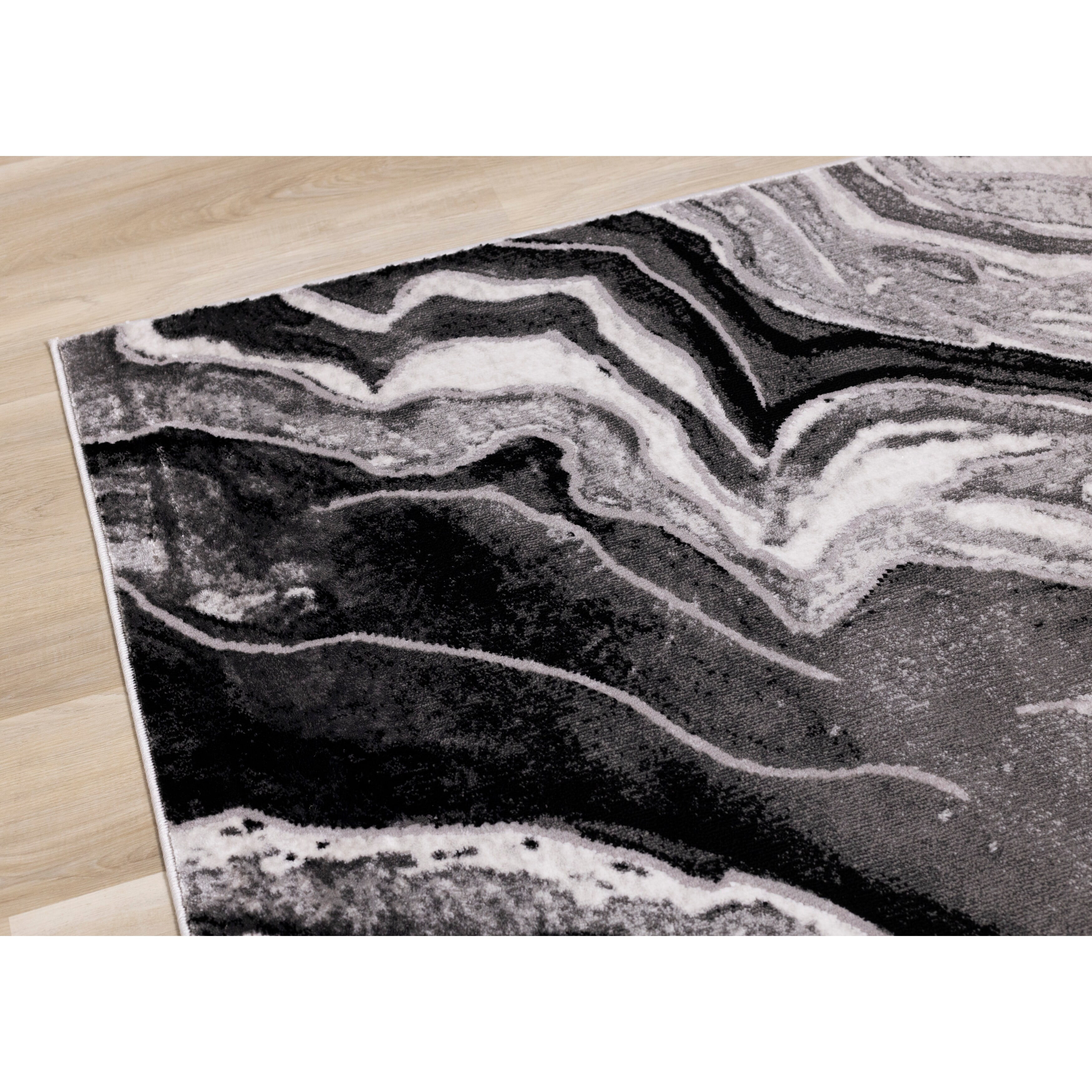 Chase Collection - Grey/White Black Rock Profile Rug 8' x 10'/Surplus 8' x 10'