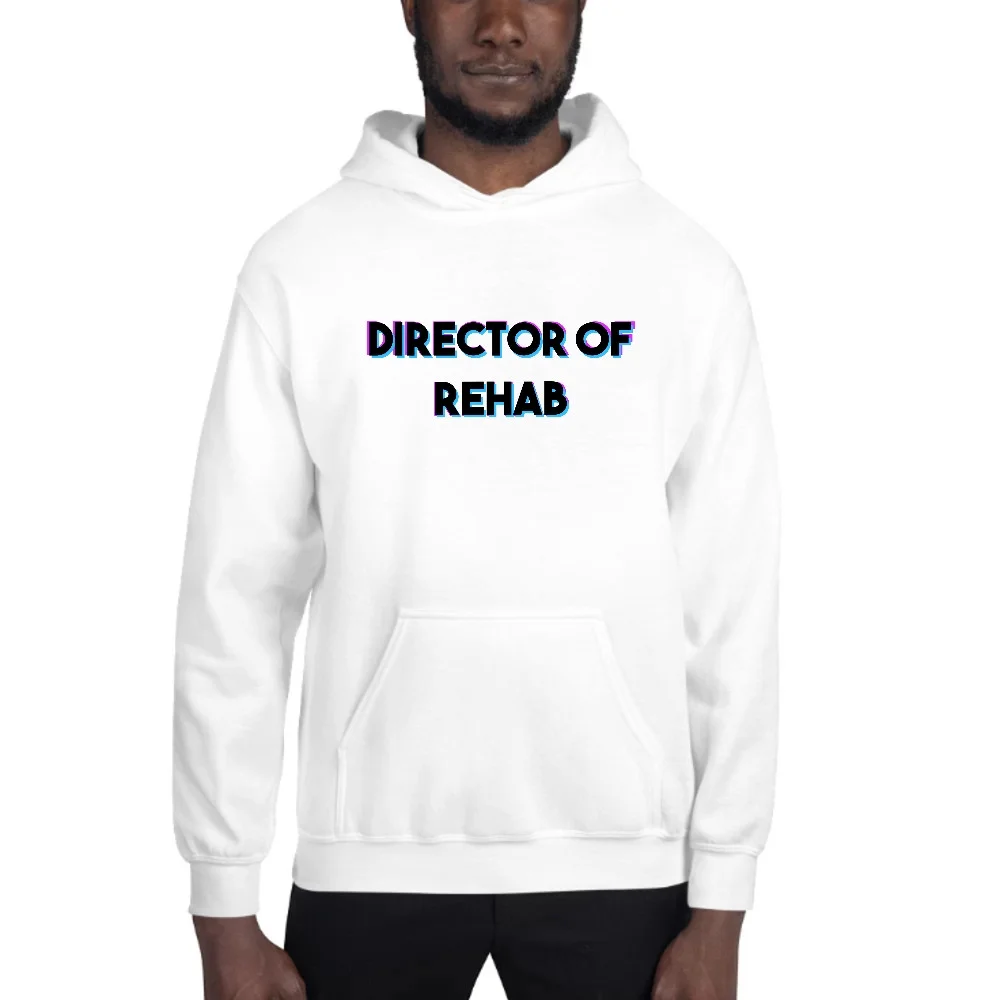 L Tri Color Director Of Rehab Hoodie Pullover Sweatshirt By Undefined Gifts