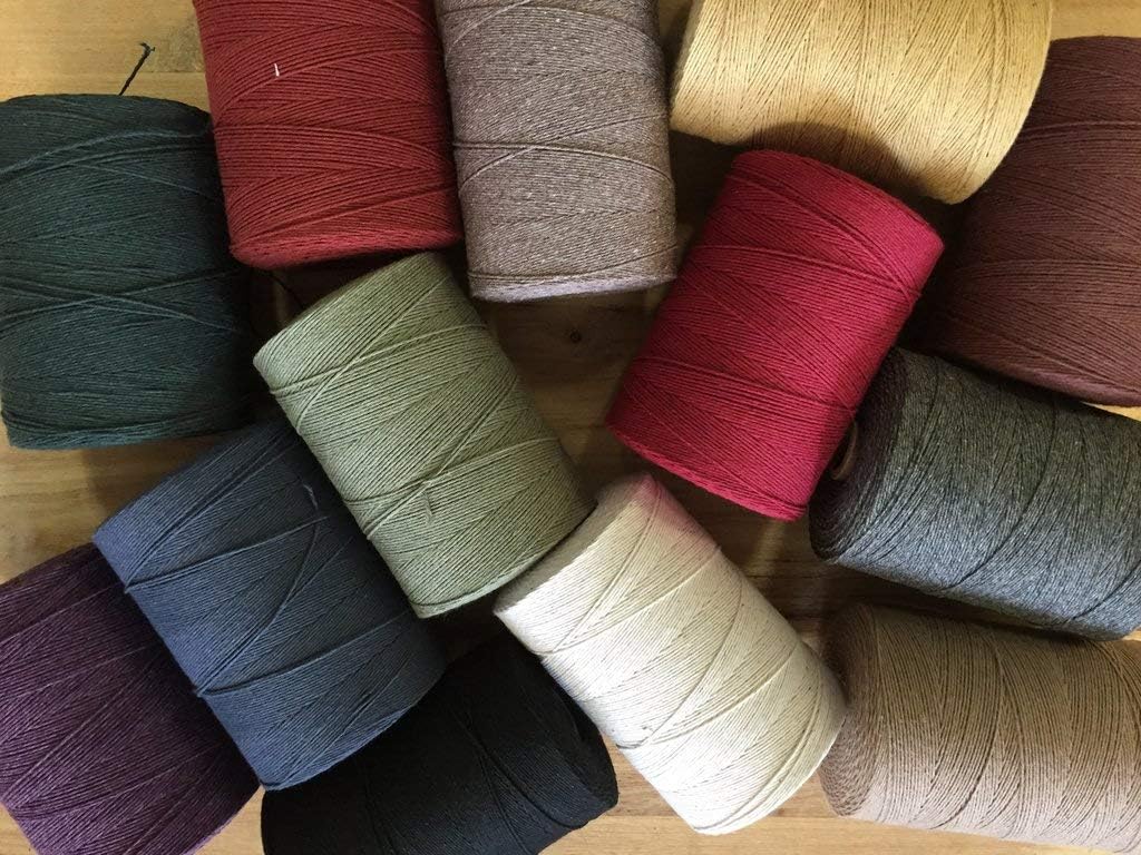 Weaving Thread with Weaving Needles Bundle - Cotton Thread Rug Yarn - Lap Loom warp Thread - Cricket Loom Weaving Shuttle - Hilo para tejer a Crochet - Heather Brown Thread (Yarn and Needles).