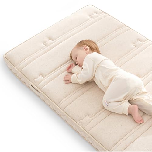 Baby & Toddler Crib Mattress, Organic Breathable Fabric Cover ＆ High Density Support Air Fiber, Removable and Washable Cover, 4