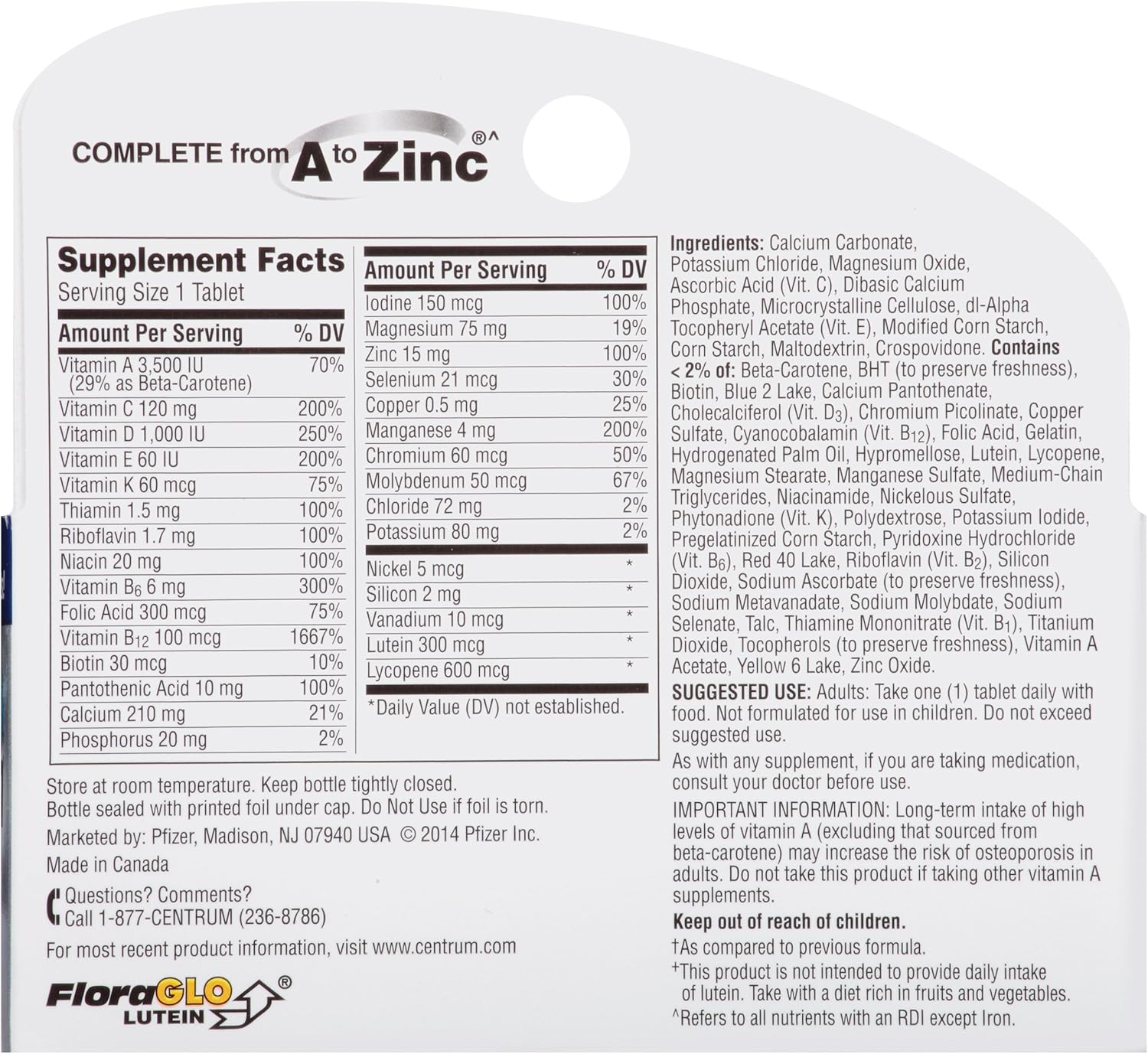 Centrum Silver Multivitamin / Multimineral Supplement Tablet, 100 Count (Pack of 4)