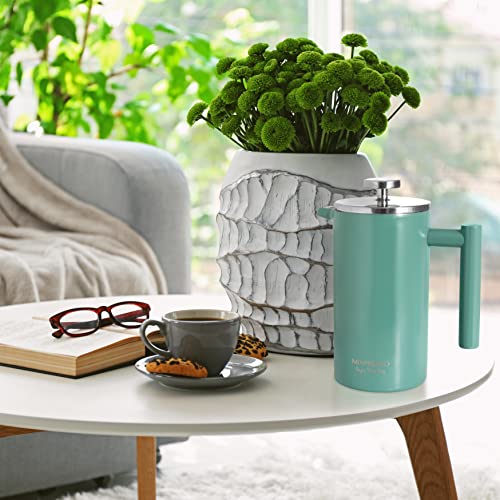 Mixpresso Stainless Steel French Press Coffee Maker 27 Oz 800 ml, Double Wall Insulated French Press Stainless Steel, Easy Clean Tea Brewer, Easy Press Durable Metal Coffee Press
