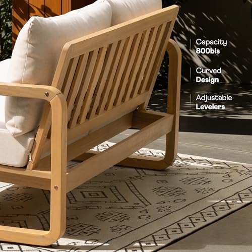 IDZO Heavy Duty 500lbs Weight Capacity Wicker Bistro Table and Chairs Set of 2 with Olefin Fabric Soft Cushions