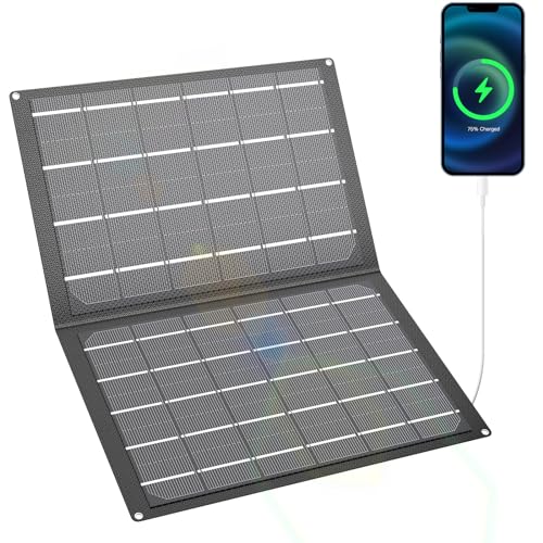 MARBERO 100W Portable Solar Panel, Foldable Solar Charger with Build-in Kickstand, Durable for Power Station, iPhone, Galaxy, Tablets, Outdoor Camping Travel, Off The Grid Living