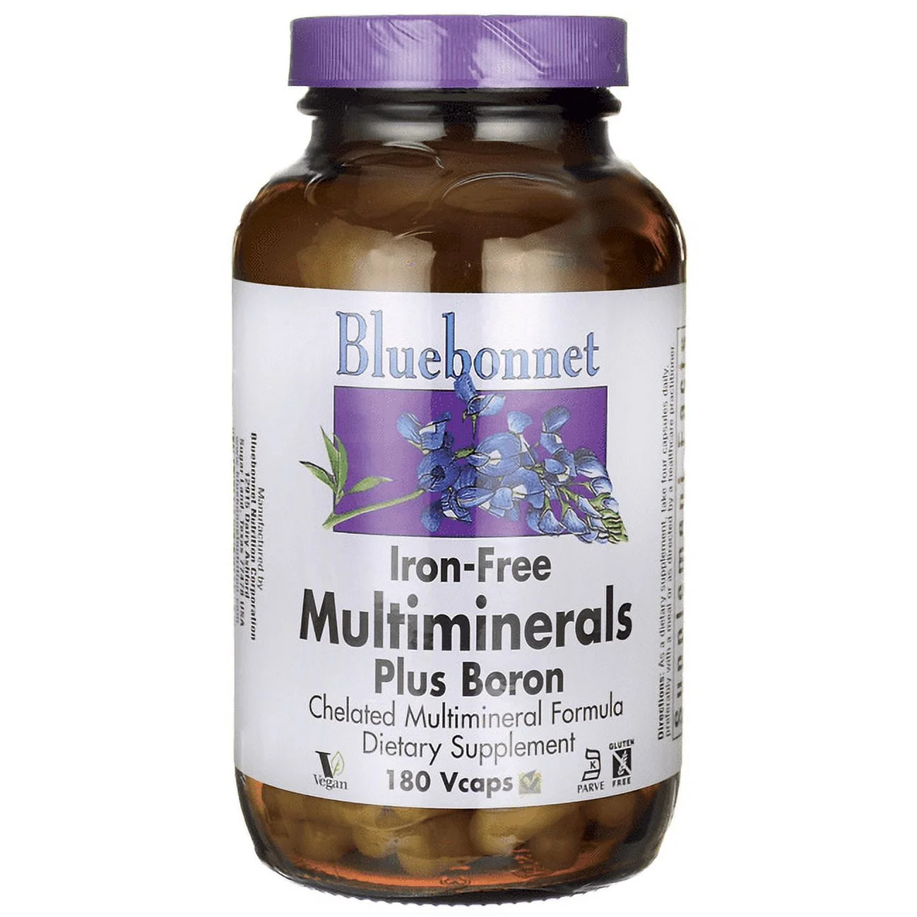 Bluebonnet Multi Minerals Plus Boron, Iron Free, 180 Ct