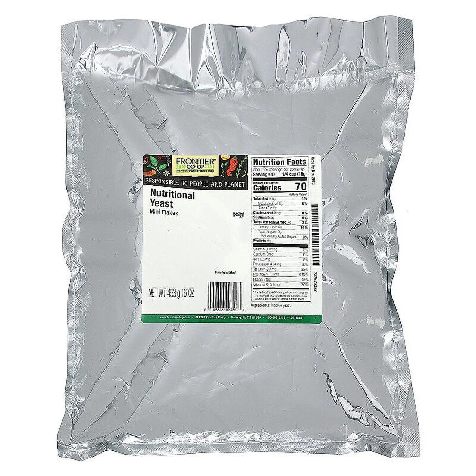 Frontier Natural Products Nutritional Yeast Mini Flakes 16 oz Pack of 3