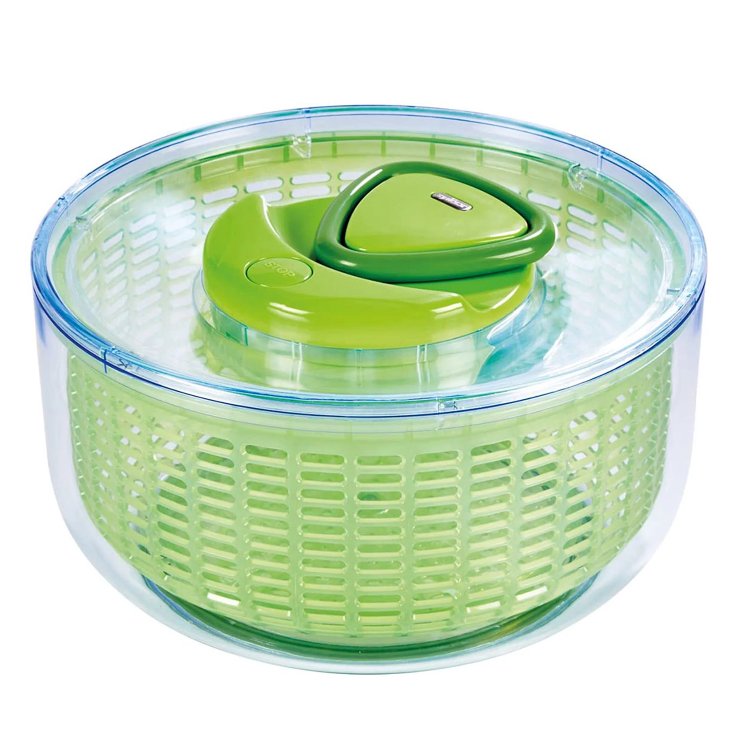 Zyliss Easy Spin Salad Spinner with Lid Handle, Large, Green, BPA Free