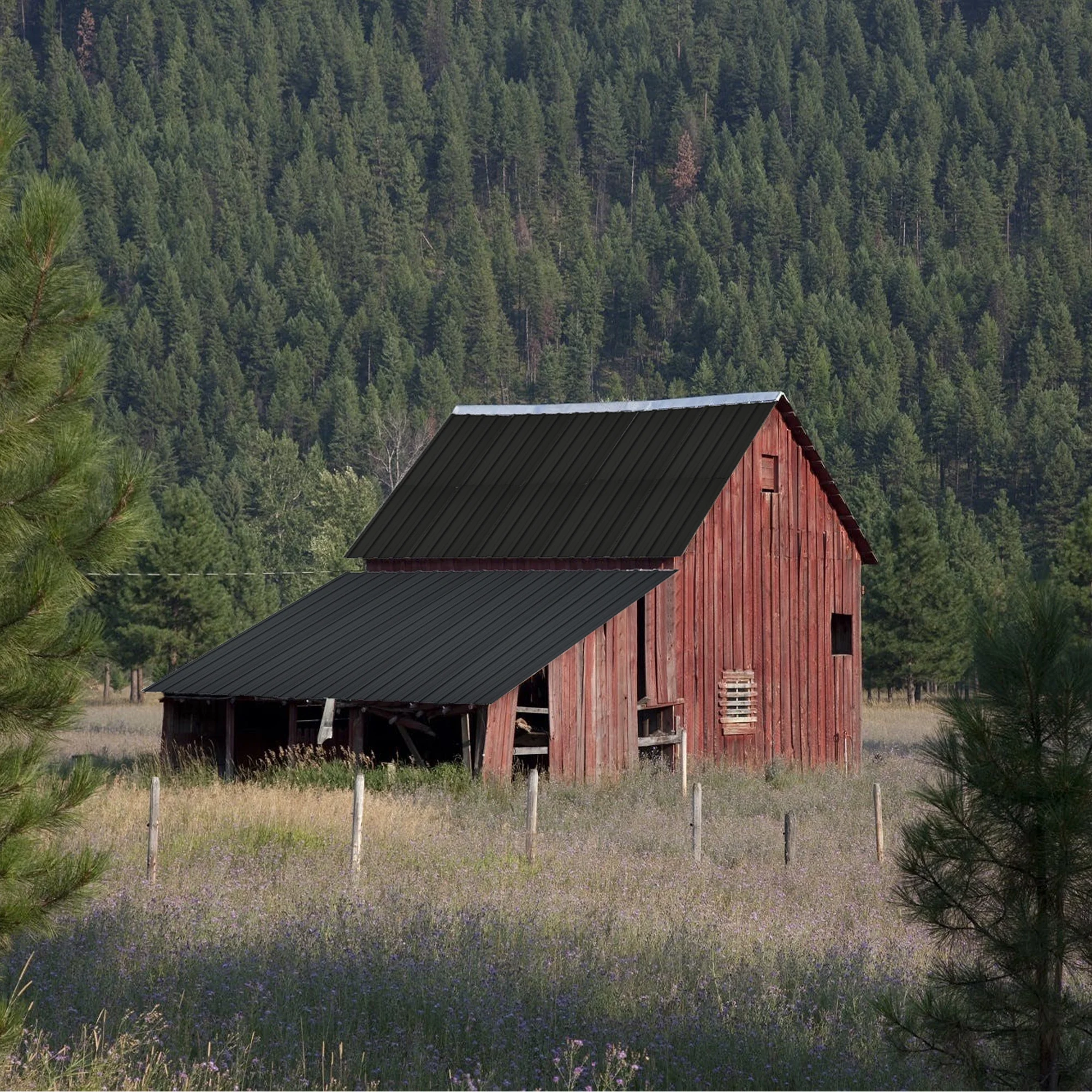 20 Pcs Galvanized Metal Roof Panels Hardware Roofing Sheets, Black