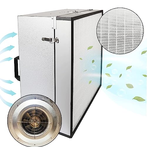 FFU HEPA H14-Filter Laminar Flow Hood Updated FanFilter Unit 100/ISO Class 5 Cleanroom/Laboratory/Cleanroom/Mycological Work/Mushroom with Safety Lock Laminar Air Flow Hood(22.6”x22.6”110V)