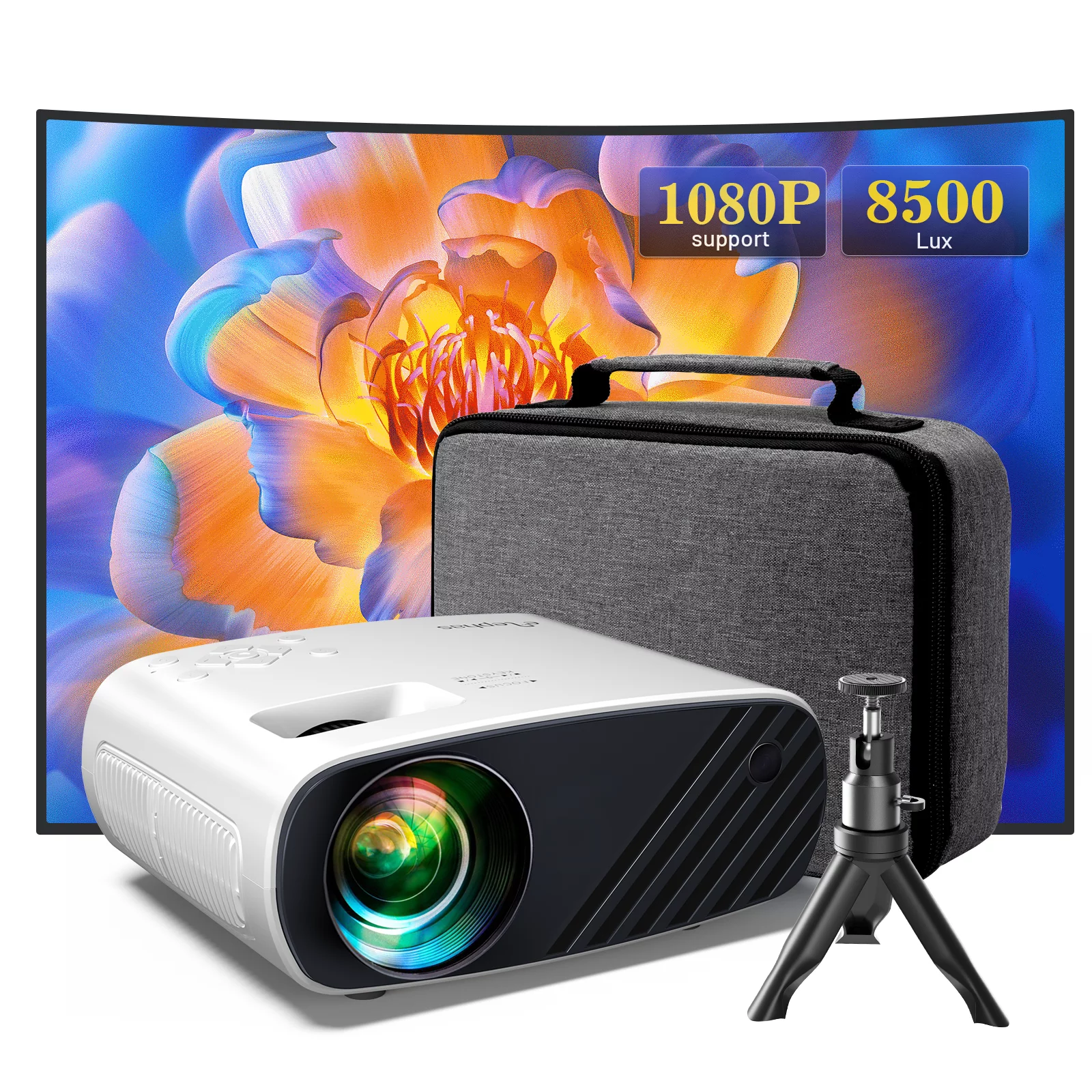 Mini Projector, ELEPHAS 8000LM 1080P HD Projector LED Technology 200