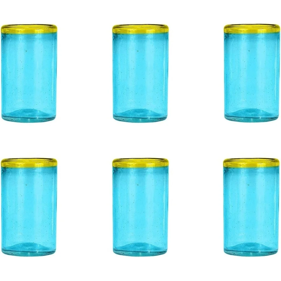 Amici Home Acapulco Authentic Mexican Handmade Hiballs Set of 6 - 16 Oz