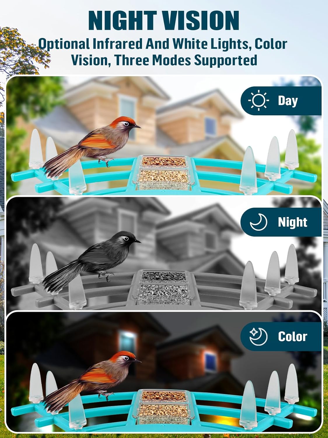 EBANKU Smart Bird Feeder with Camera, Solar Powered Dual Charge 1080P HD Video AI Identify 10000+Bird Species Bird Feeders for Outside, Bird Camera Gift for Bird Lover, Family, Friends