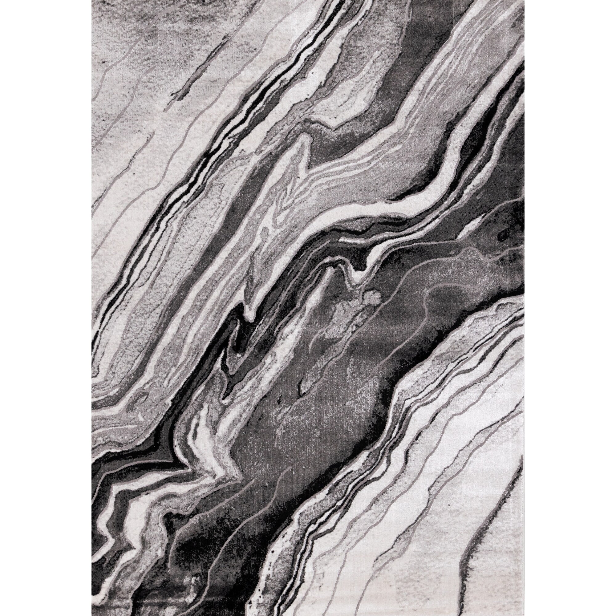Chase Collection - Grey/White Black Rock Profile Rug 8' x 10'/Surplus 8' x 10'