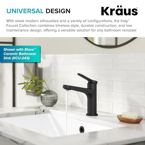 KRAUS Indy Single Handle One Hole Bathroom Sink Faucet in Chrome, KBF-1411CH
