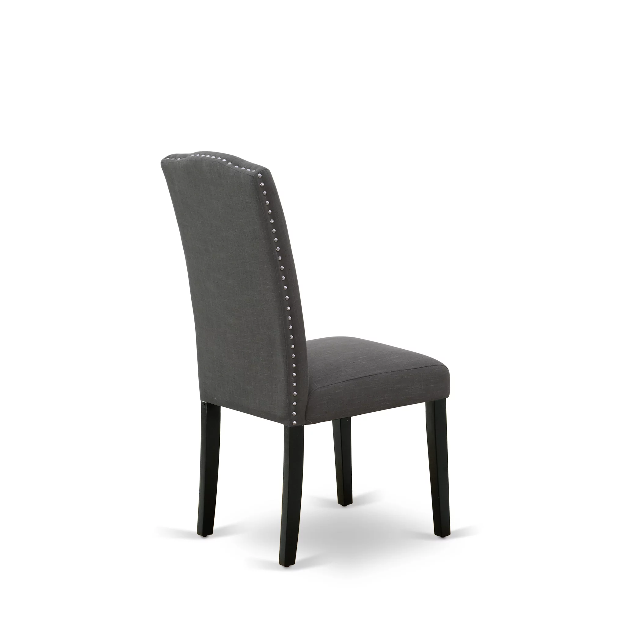 East West Furniture Shelton 5-piece Wood Dining Set in Black/Dark Gotham Gray