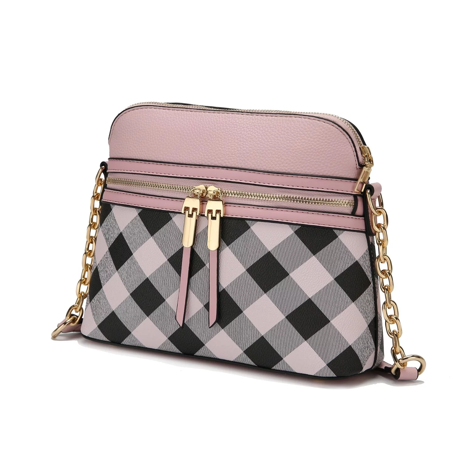 MKF Collection Suki Checkered Vegan Leather Women's Crossbody Handbag by Mia K. - Navy