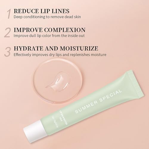 4 PCS Summer Special Lip Butter Balm – Ultra-Hydrating Lip Care with Shea Butter & Olive Oil, Soothes Dry Lips with Natural Tint & Gloss Effect, Lip Plumper Moisture & Light Lip Stain Finish