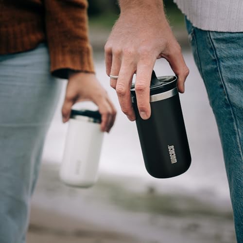 WACACO Octaroma Classico Vacuum Insulated Coffee Mug, Double-wall Stainless Steel Travel Tumbler With Drinking Lid, 6 fl oz (180ml), Carmine Red