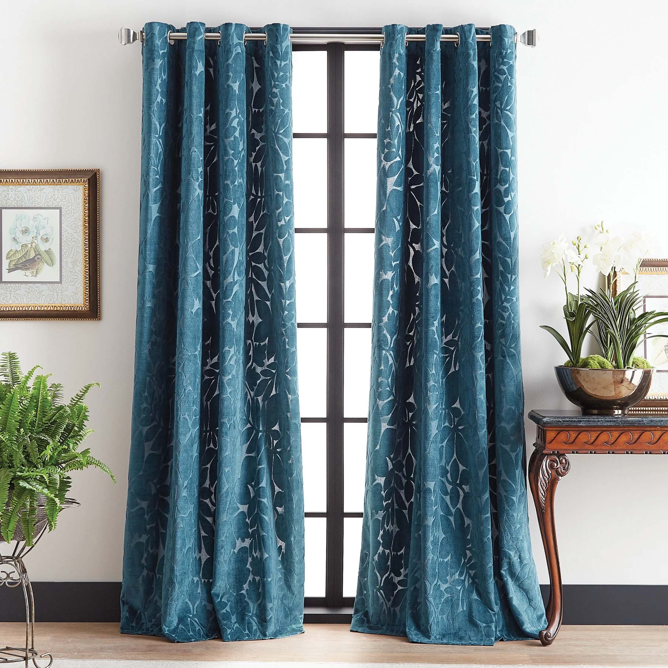 Martha Stewart Sherwood Velvet 2 Piece Light Filtering Curtain Set
