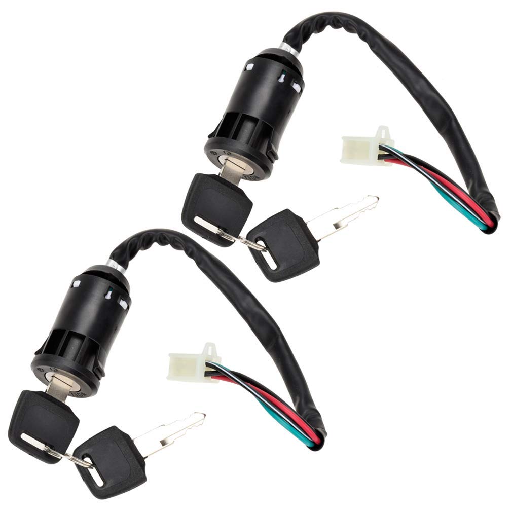 HIAORS 4 Wire Pin Ignition Key Switch Set for Tao Tao Coolster Baja Hawk Sunl Apollo Z20 DB-007 Coleman Roketa 50cc 70cc 90cc 110cc 125cc 150cc Chinese Pit Dirt Bike ATV Quad 4 Wheeler Scooter Parts