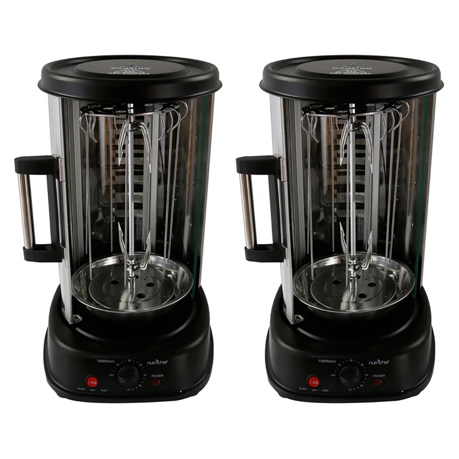 NutriChef PKRTVG34 Kitchen Countertop Rotisserie Toaster Oven Cooker (2 Pack)