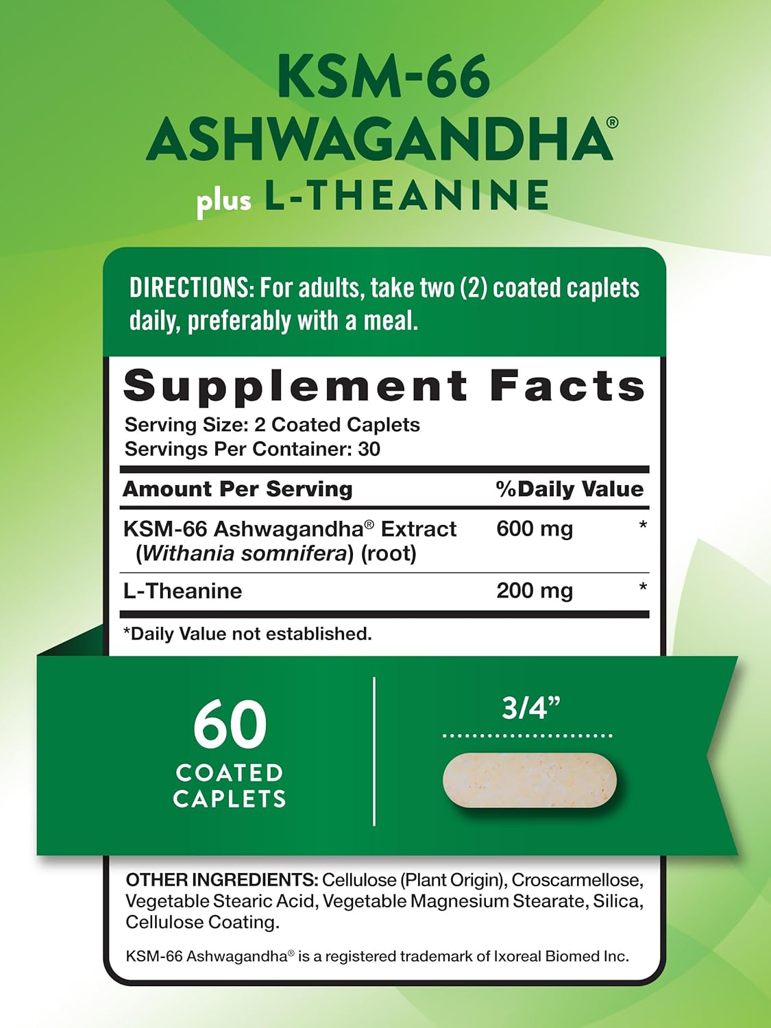 Nature's Truth KSM-66 Ashwagandha | 60 Capsules | with L-Theanine | Non-GMO & Gluten Free Supplement