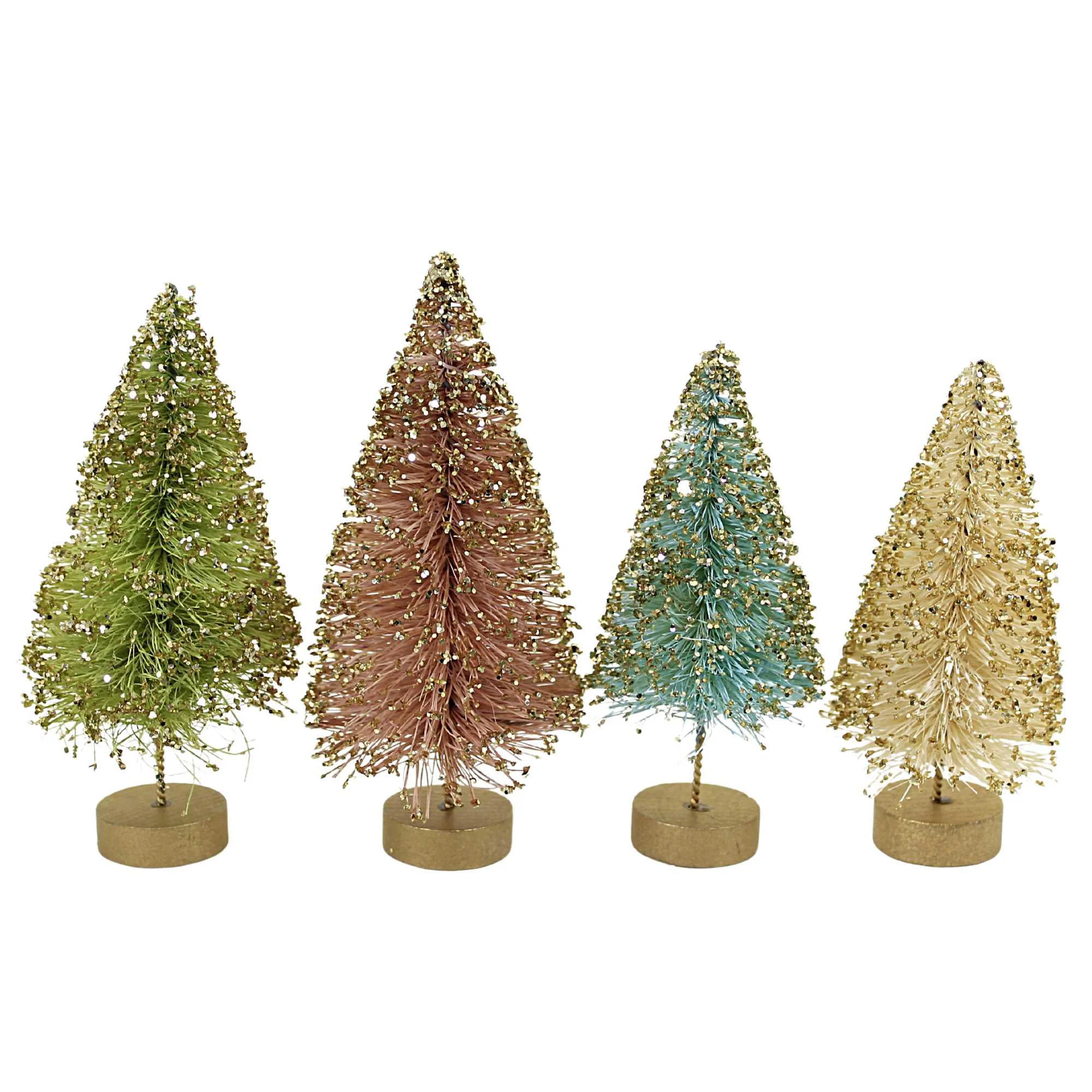 Bethany Lowe Pretty In Pastel Mini Bottle Brush Trees In Box, Set Of 7