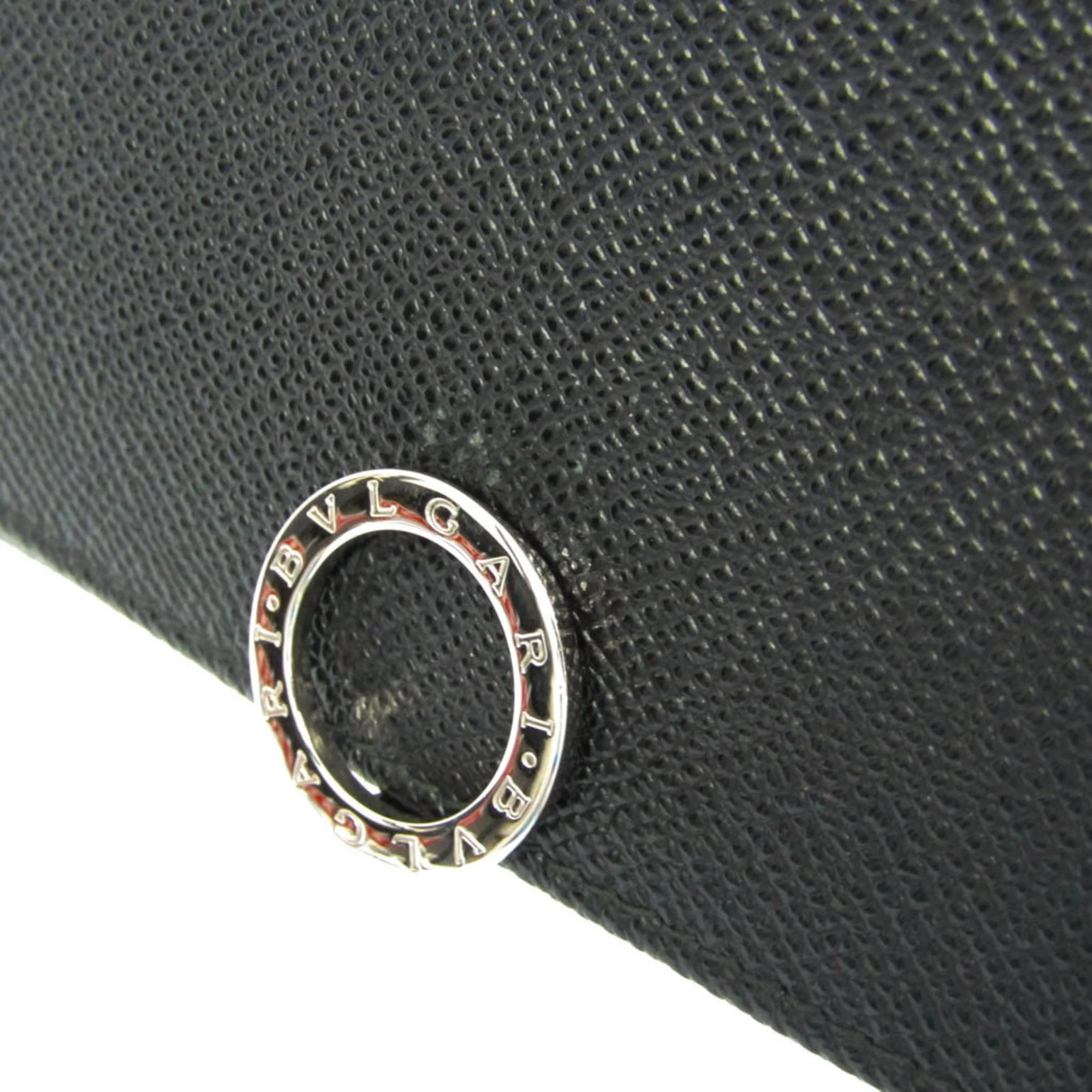 Pre-Owned Bvlgari Bvlgari Bvlgari 30412 Men's Leather Long Wallet (bi-fold) Black (Good)