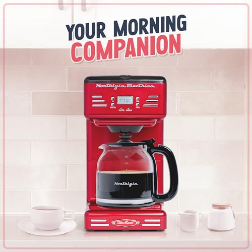 Nostalgia Retro 12-Cup Programmable Coffee Maker With LED Display, Automatic Shut-Off & Keep Warm, Pause-And-Serve Function, Aqua